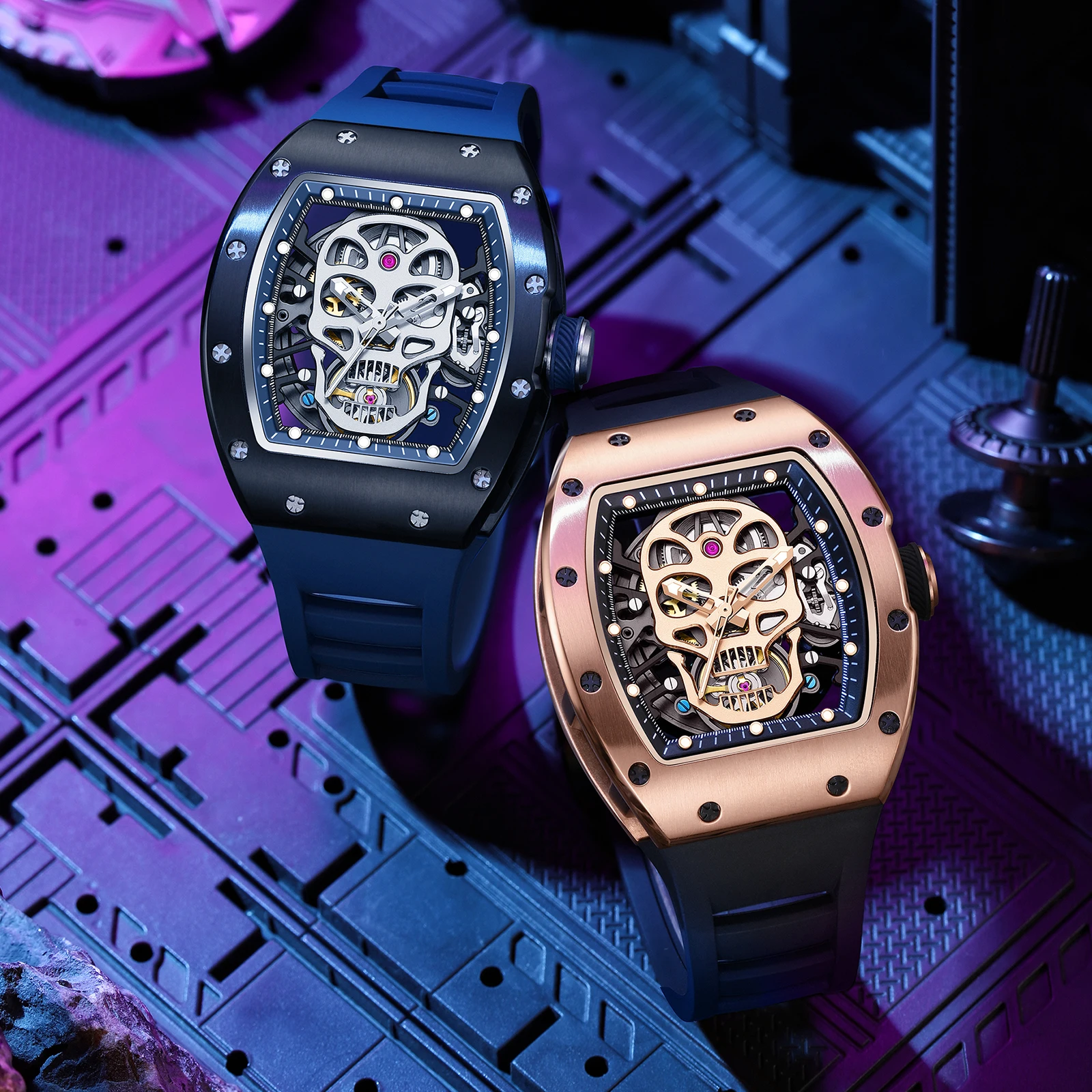 Men's Watches Skeleton Dial Design Luxury Mechanical Watch Sports Military Watch For Men Waterproof Chronograph Silicone Strap
Men's Watches Skeleton Dial Design Luxury Mechanical Watch Sports Military Watch For Men Waterproof Chronograph Silicone Strap