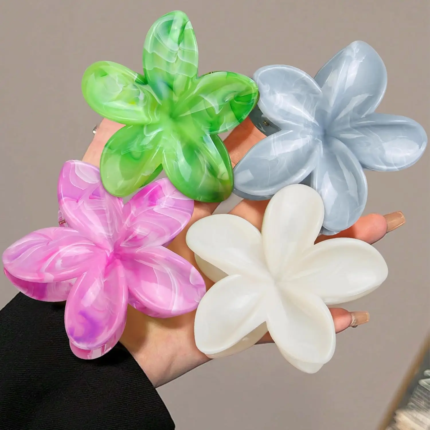Grandes pinzas de pelo con flores hawaianas para mujeres, 4 piezas, pinzas tropicales de plumeria para cabello grueso y fino, pinzas de agarre fuerte con textura de mármol, antideslizantes, accesorios
Grandes pinzas de pelo con flores hawaianas para mujeres, 4 piezas, pinzas tropicales de plumeria para cabello grueso y fino, pinzas de agarre fuerte con textura de mármol, antideslizantes, accesorios