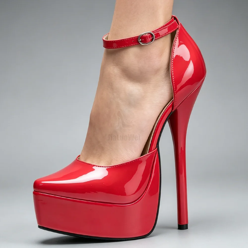 Women Red Patent Leather High Heels Sexy Ankle Strap Ultra Thick Platform Stiletto Pumps Lace Up Nightclub Stage Cosplay Dress S
Women Red Patent Leather High Heels Sexy Ankle Strap Ultra Thick Platform Stiletto Pumps Lace Up Nightclub Stage Cosplay Dress S