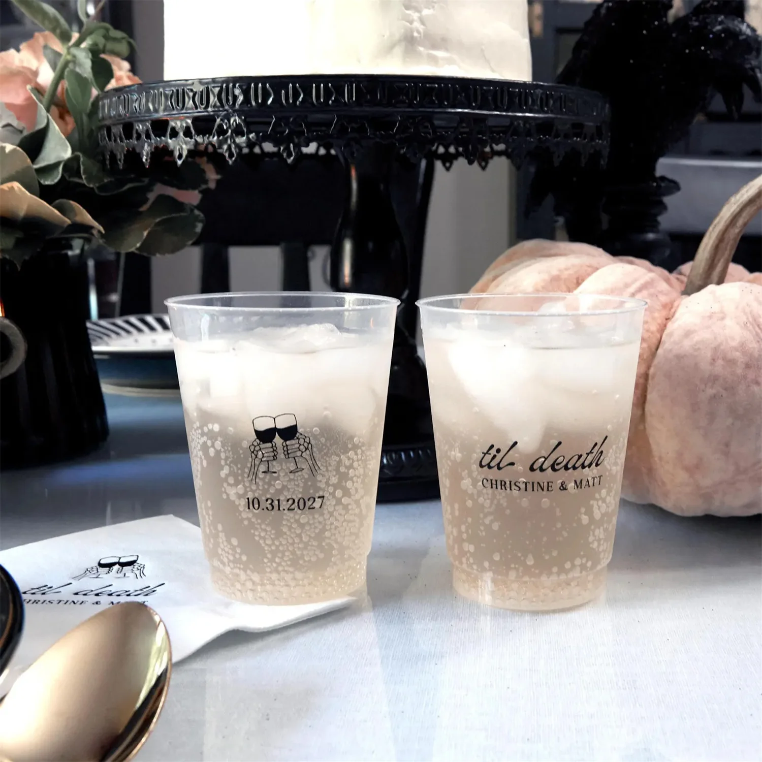 Til Death Toast Cup- Frost Flex Personalized Cups - double-sided cups - 12 oz, Personalized Cups, Cocktail Hour, Gothic Wedding,
Til Death Toast Cup- Frost Flex Personalized Cups - double-sided cups - 12 oz, Personalized Cups, Cocktail Hour, Gothic Wedding,
