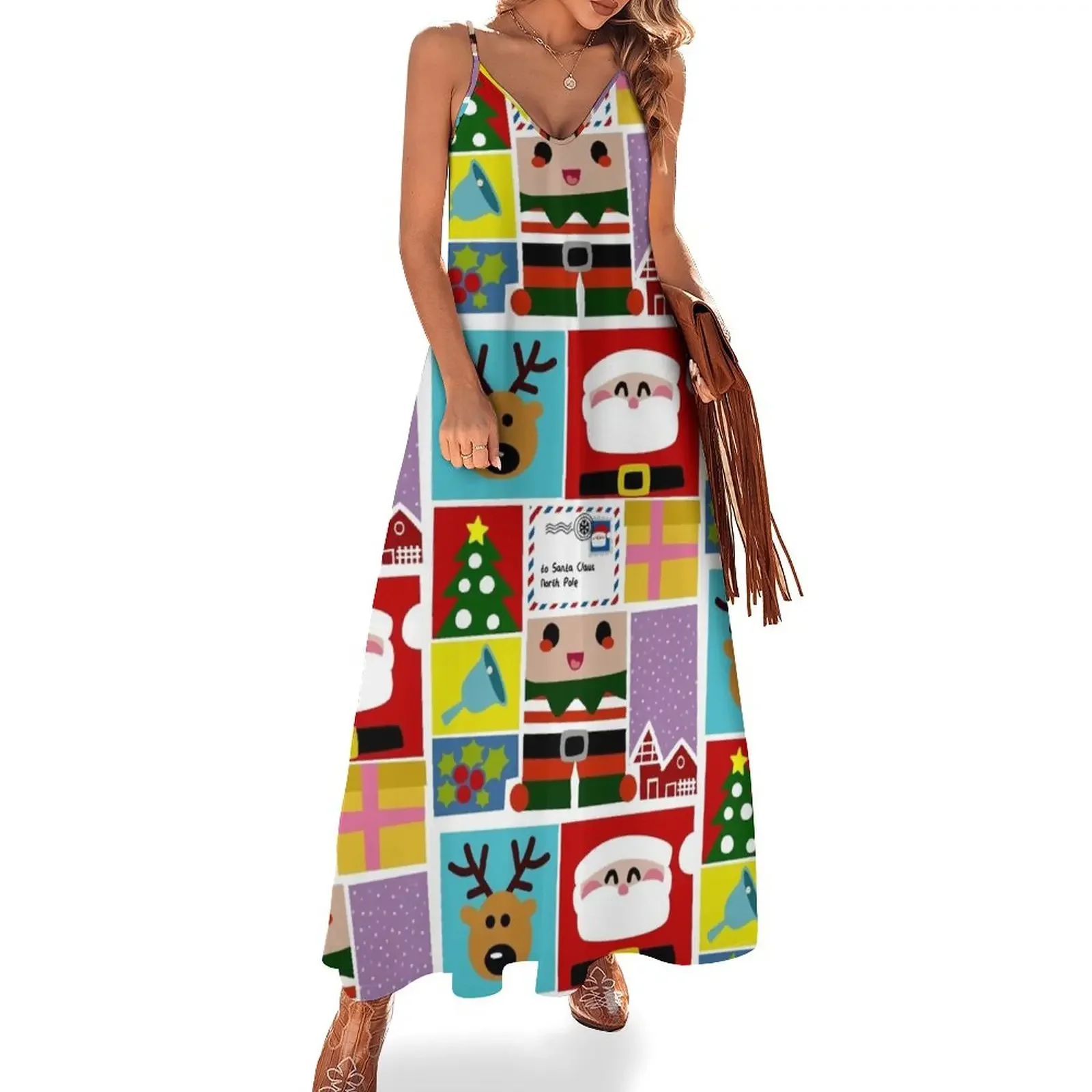 Xmas Pattern Sleeveless Dress ladies dresses for special occasions women's summer dress 2025
Xmas Pattern Sleeveless Dress ladies dresses for special occasions women's summer dress 2025