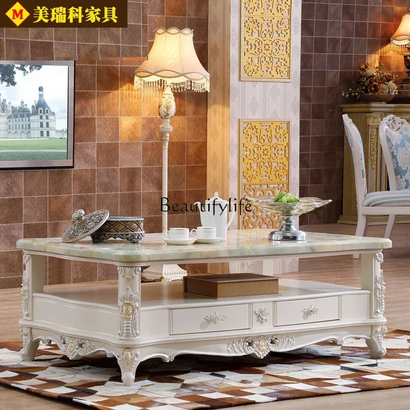 yj9European coffee table marble double-layer full solid wood carving flower villa coffee table
yj9European coffee table marble double-layer full solid wood carving flower villa coffee table