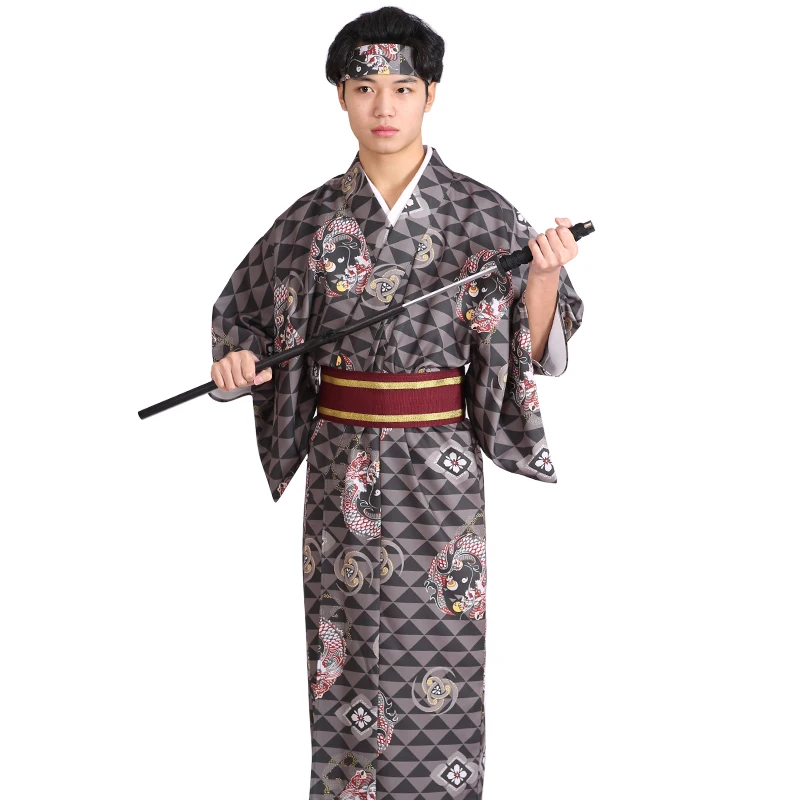 Asian Ethnic New Design Kimono men formal dress Japanese gentleman suit traditional kimono+Belt polyester material Wear
Asian Ethnic New Design Kimono men formal dress Japanese gentleman suit traditional kimono+Belt polyester material Wear