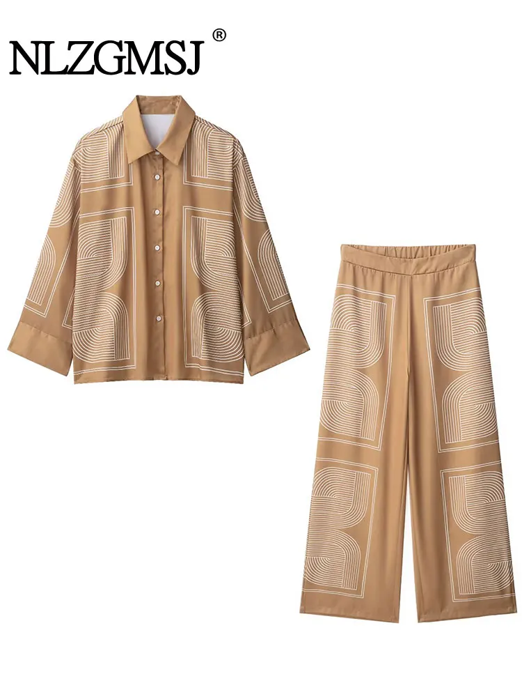 NLZGMSJ женская новая мода однобортная свободная саржевая рубашка с лацканами и принтом + темпераментные комплекты прямых брюк на молнии
NLZGMSJ женская новая мода однобортная свободная саржевая рубашка с лацканами и принтом + темпераментные комплекты прямых брюк на молнии