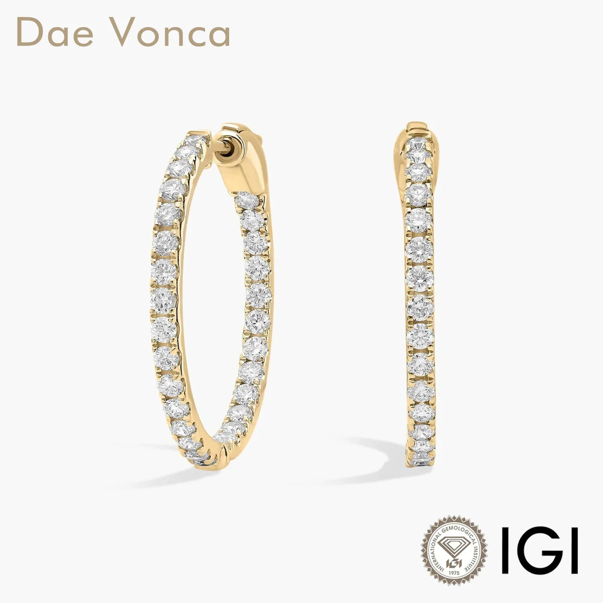 Dae Vonca Inside Out Lab Grown Diamond Round Hoops, 3/4 Inch Diameter In 9K/14K/18K Yellow Gold
Dae Vonca Inside Out Lab Grown Diamond Round Hoops, 3/4 Inch Diameter In 9K/14K/18K Yellow Gold