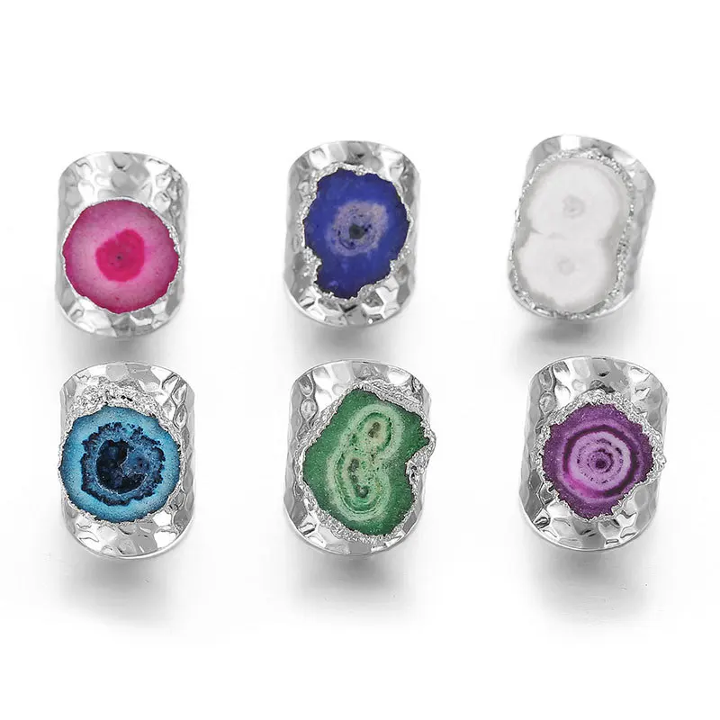 Handmade genuine jewelry, natural crystal irregular colored rough stone sliced ring, natural stone exaggerated jewelry.
Handmade genuine jewelry, natural crystal irregular colored rough stone sliced ring, natural stone exaggerated jewelry.