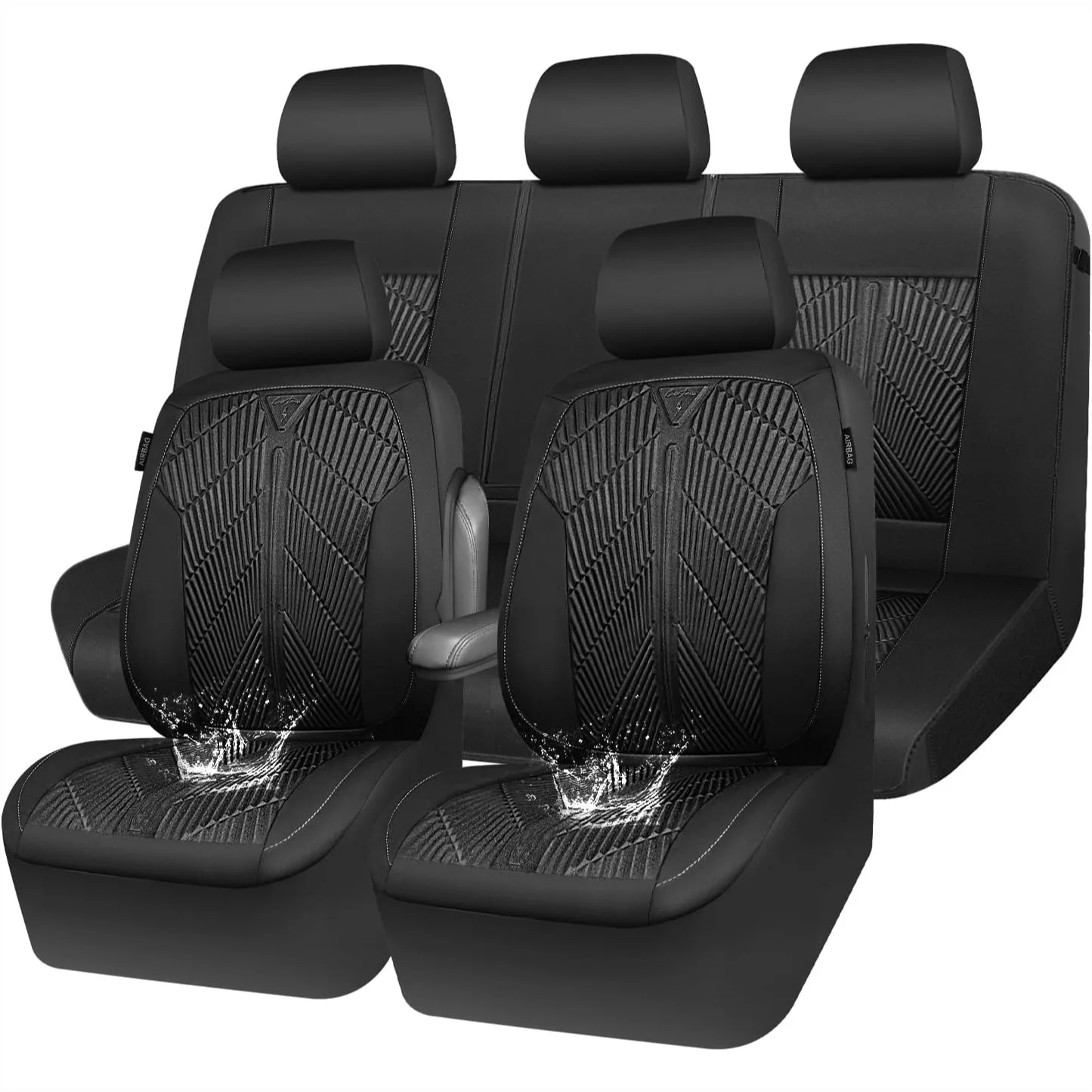 Waterproof Neoprene Car Seat Covers Full Set, All-Weather Non-Slip Universal Fit for SUV Sedans Trucks Vans with Armrest and
Waterproof Neoprene Car Seat Covers Full Set, All-Weather Non-Slip Universal Fit for SUV Sedans Trucks Vans with Armrest and