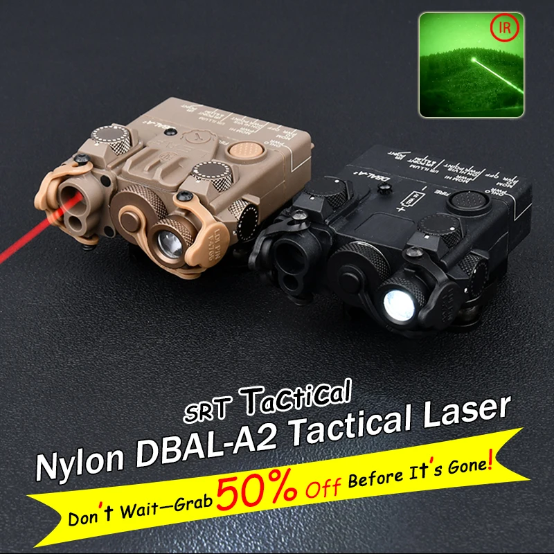 WADSN DBAL-A2 Tactical Red/IR Laser White LED Flashlight, Strobe, Adjustable Windage/Elevation, 20mm Picatinny Rail, Nylon
WADSN DBAL-A2 Tactical Red/IR Laser White LED Flashlight, Strobe, Adjustable Windage/Elevation, 20mm Picatinny Rail, Nylon