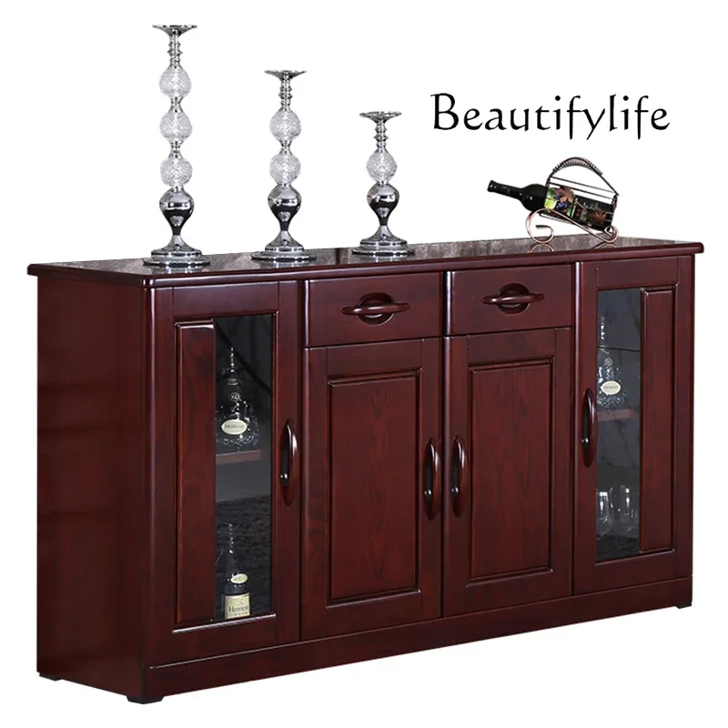 Modern Chinese solid wood dining side cabinet against the wall floor locker living room home dining room locker
Modern Chinese solid wood dining side cabinet against the wall floor locker living room home dining room locker