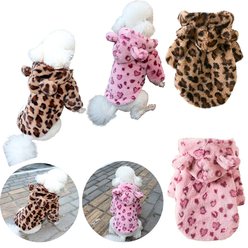 Leopard Dog Coats Pet Thick Jacket Cat Winter Clothes Hoodies Brown Pink Fluffy Cold Weather Apparel with Hooded for Puppy
Leopard Dog Coats Pet Thick Jacket Cat Winter Clothes Hoodies Brown Pink Fluffy Cold Weather Apparel with Hooded for Puppy
