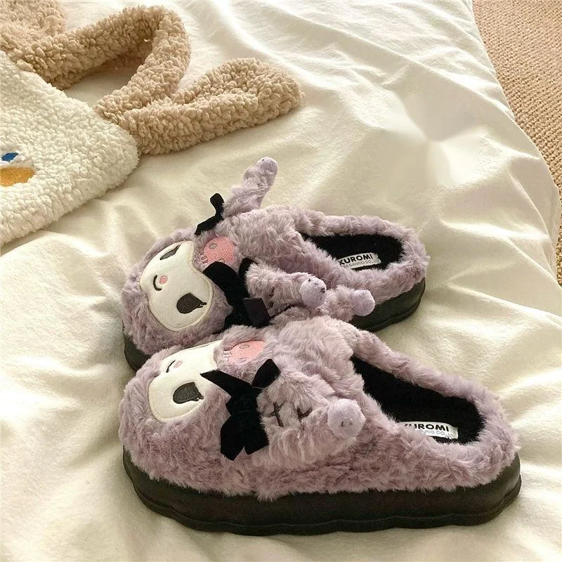 Sanrio Kuromi фиолетовые мягкие хлопковые тапочки для женщин зимние Нескользящие домашние плюшевые тапочки Корейская версия модные толстые слиперы
Sanrio Kuromi фиолетовые мягкие хлопковые тапочки для женщин зимние Нескользящие домашние плюшевые тапочки Корейская версия модные толстые слиперы