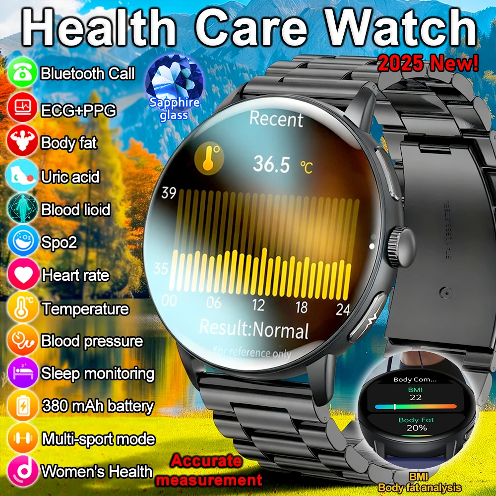 2026 New AI Smart ECG+PPG Watch Men Blood Lipid Uric Acid Blood Pressure Bluetooth Call Heart Rate Health Analyse Smart watch
2026 New AI Smart ECG+PPG Watch Men Blood Lipid Uric Acid Blood Pressure Bluetooth Call Heart Rate Health Analyse Smart watch