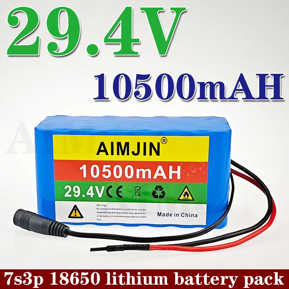 29.4V 10.5Ah 7s3p 18650 battery Suitable for 24V-29.4V motors Lithium ion Battery pack +29.4V 2A Charger
29.4V 10.5Ah 7s3p 18650 battery Suitable for 24V-29.4V motors Lithium ion Battery pack +29.4V 2A Charger