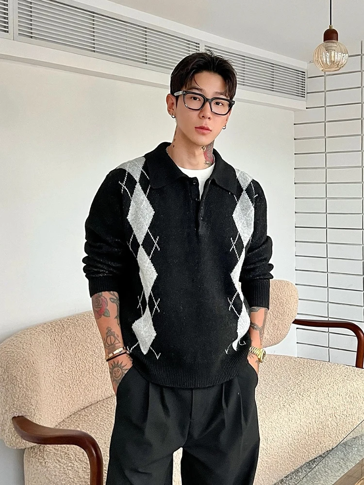 Knitted Sweater Men's irt Collar Inner Wear Diamond Pattern Casual Sle Winter Outerwear Trendy Youth Faion
Knitted Sweater Men's irt Collar Inner Wear Diamond Pattern Casual Sle Winter Outerwear Trendy Youth Faion