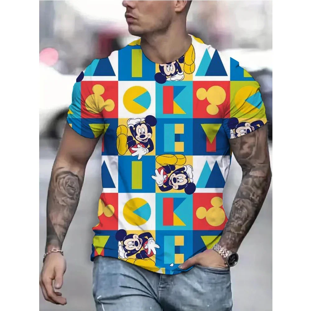 Summer Disney Mickey Mouse Print Men's T-shirts Streetwear Polyester 0-Neck Loose Short Sleeve Tops Casual Loose Tee Shirts Men
Summer Disney Mickey Mouse Print Men's T-shirts Streetwear Polyester 0-Neck Loose Short Sleeve Tops Casual Loose Tee Shirts Men