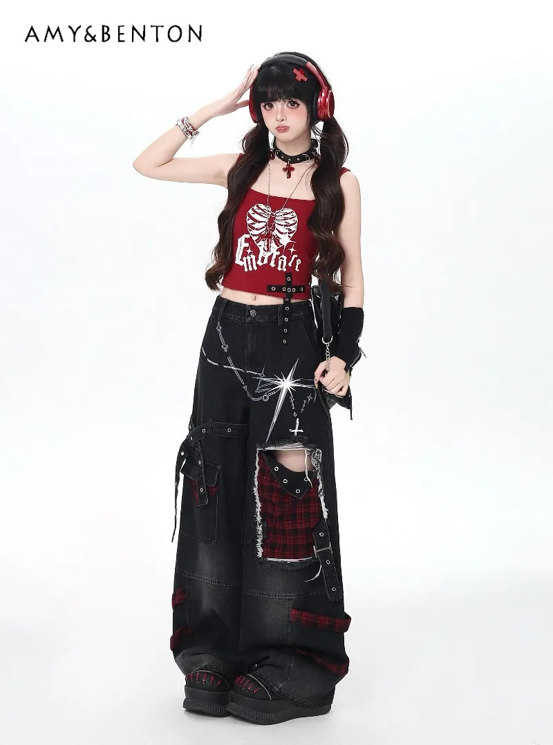 Original Punk Street Ripped Vintage Loose Jeans Spring Harajuku Style Subculture Color-blocking High-waisted Cargo Pants Women
Original Punk Street Ripped Vintage Loose Jeans Spring Harajuku Style Subculture Color-blocking High-waisted Cargo Pants Women