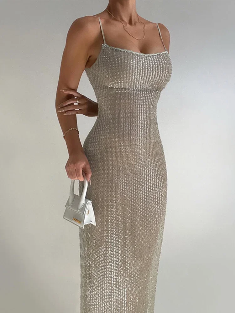 Spaghetti Strap Sparkle Maxi Dress Women Glitter Elegant Split Sleeveless Long Dress Fashion Sexy Party Club Dress
Spaghetti Strap Sparkle Maxi Dress Women Glitter Elegant Split Sleeveless Long Dress Fashion Sexy Party Club Dress