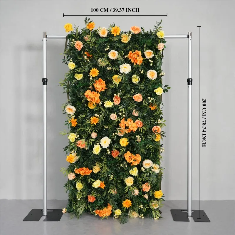 5D Cloth Bottom Artificial Orange Rose Green Leaf Flower Wall For Wedding Decor Hight Quality Flower Wall Wedding Layout Props
5D Cloth Bottom Artificial Orange Rose Green Leaf Flower Wall For Wedding Decor Hight Quality Flower Wall Wedding Layout Props