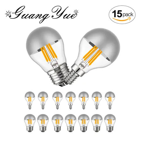 G45 Edison LED Night Bulb E12 E14 E26 E27 4W Dimmable 110V 220V Globe Top Silver Warm White Mirror Light Pendant Lamp Home Decor