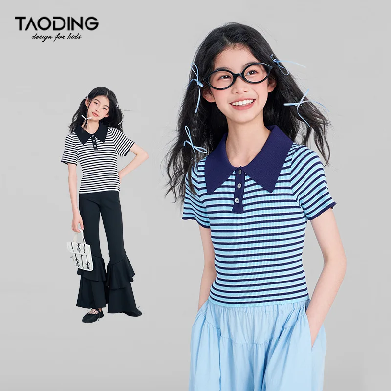 Baby Girl Top Girls Cool Short-sleeved T-shirt Summer 2024 New Casual Slim-fit Stripe Color Ice Silk Knitting Fashion Tops
Baby Girl Top Girls Cool Short-sleeved T-shirt Summer 2024 New Casual Slim-fit Stripe Color Ice Silk Knitting Fashion Tops