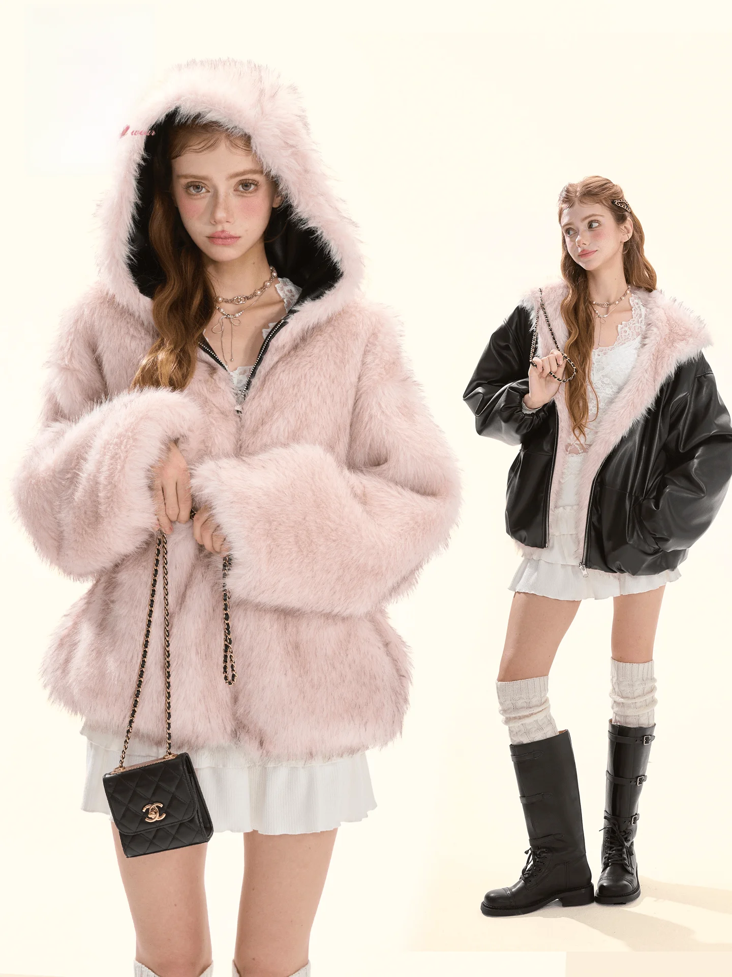 GirlyFancyClub Double-Sided Wear Soft Warmth Windproof Faux Fur Jacket Leather Coat Youth Casual Style Zipper Closure Hooded
GirlyFancyClub Double-Sided Wear Soft Warmth Windproof Faux Fur Jacket Leather Coat Youth Casual Style Zipper Closure Hooded