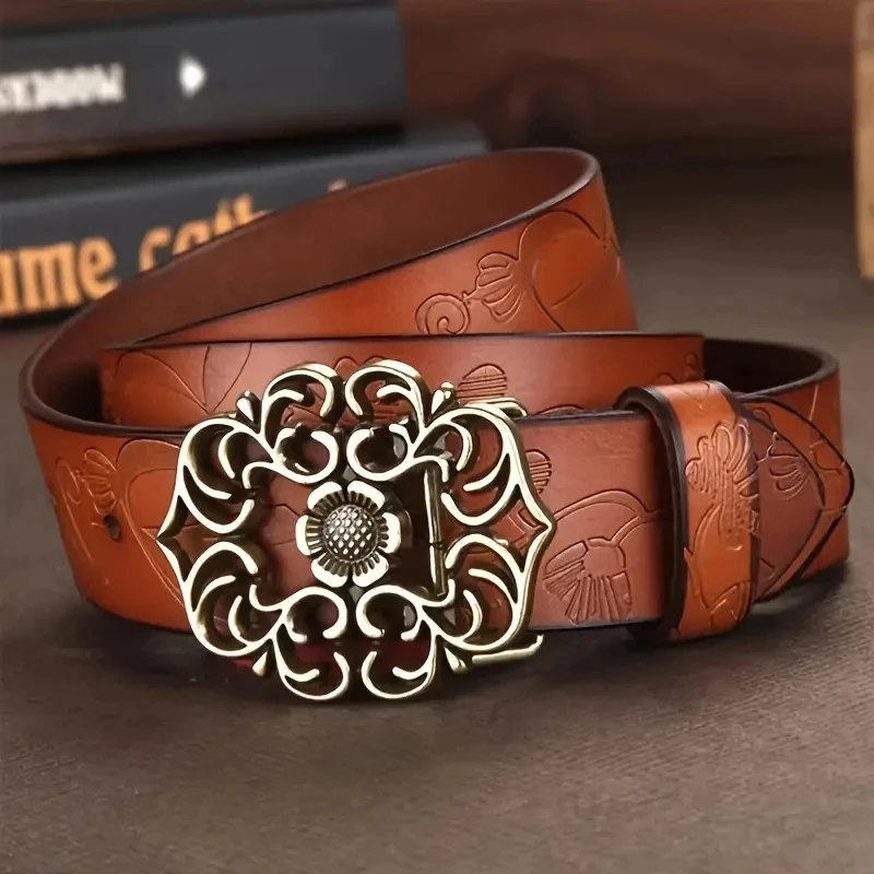 Hollow Flower Women Belt Retro Genuine Leather Belts For Jeans Pants Wide Belt For Ladies
Hollow Flower Women Belt Retro Genuine Leather Belts For Jeans Pants Wide Belt For Ladies