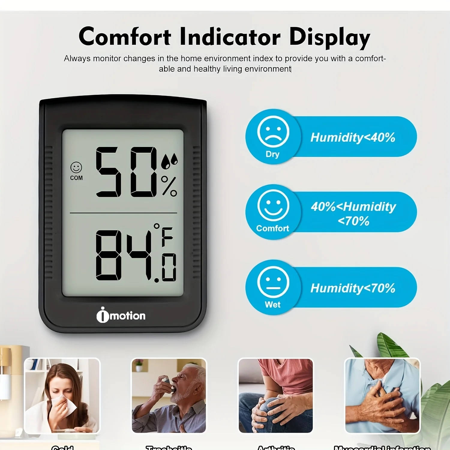 Digital Hygrometer Thermometer LCD Temperature & Humidity Monitor with Hold Function, Compact Square (AAA Battery Not Included)
Digital Hygrometer Thermometer LCD Temperature & Humidity Monitor with Hold Function, Compact Square (AAA Battery Not Included)