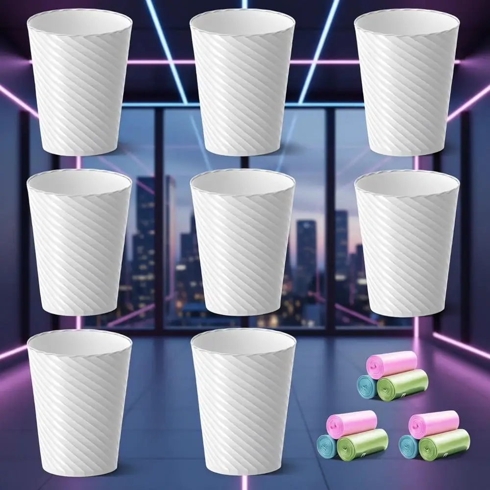 8-Pack 1.8 Gallon Small Bathroom Trash Cans with Bags, Plastic Waste Bins for Compact Spaces (White)
8-Pack 1.8 Gallon Small Bathroom Trash Cans with Bags, Plastic Waste Bins for Compact Spaces (White)
