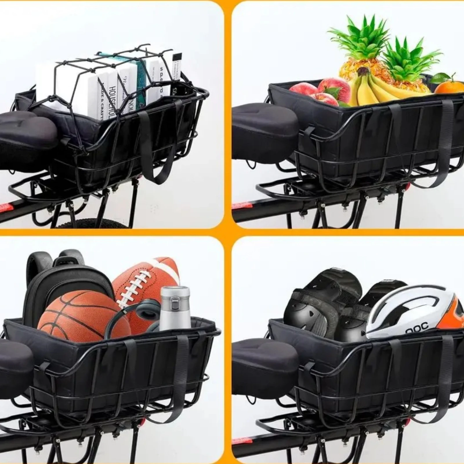 Rear Cycle Basket Open Design Storage Gear
Rear Cycle Basket Open Design Storage Gear
