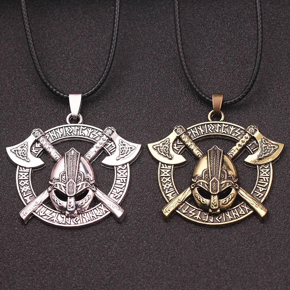 European American Retro Viking Warrior Steel Helmet Pendant Necklace Fashion Personality Nordic Style Accessory for Men
European American Retro Viking Warrior Steel Helmet Pendant Necklace Fashion Personality Nordic Style Accessory for Men