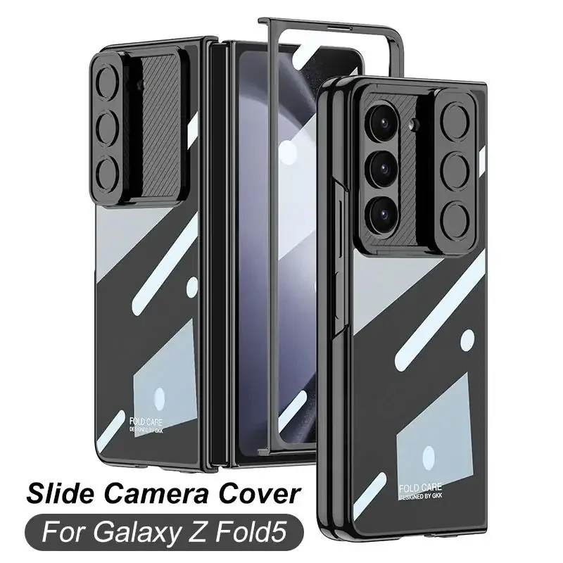 RICKE Slide Camera Protective Case For Samsung Galaxy Z Fold5 Luxury Plating Clear Plastic Case Cover With Front Glass Film
RICKE Slide Camera Protective Case For Samsung Galaxy Z Fold5 Luxury Plating Clear Plastic Case Cover With Front Glass Film