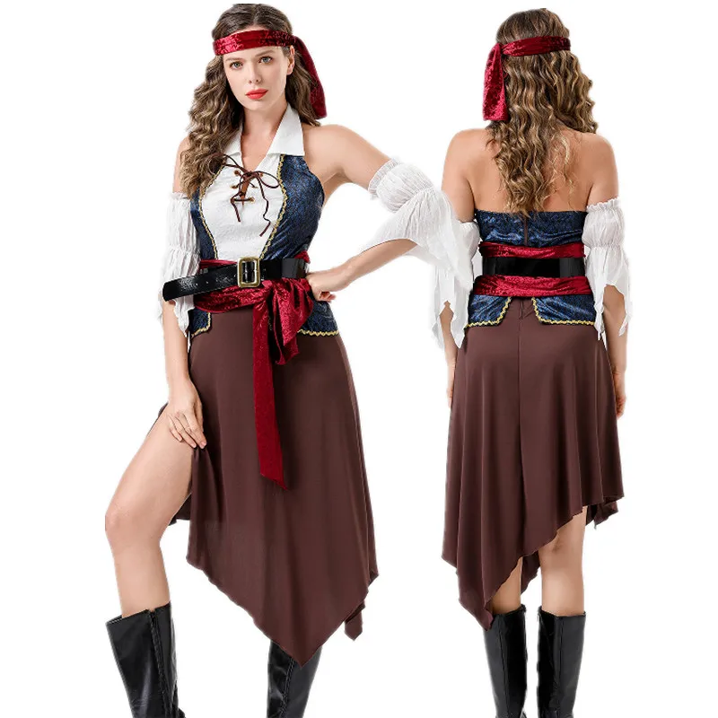 Sexy Retro Pirate Costume Dress Caribbean Themed Adult Women's Outfit Halloween Party Attire Polyester Fiber 100% Online Sales
Sexy Retro Pirate Costume Dress Caribbean Themed Adult Women's Outfit Halloween Party Attire Polyester Fiber 100% Online Sales