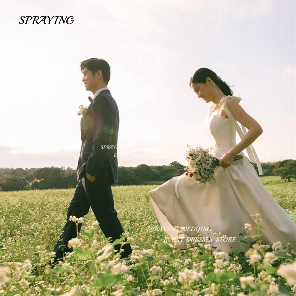 SPRAYING Simple Square Neck Wedding Dress A Line Short Sleeve Bridal Gown Korea Photoshoot Elastic Satin Prom Gown Custom Made
SPRAYING Simple Square Neck Wedding Dress A Line Short Sleeve Bridal Gown Korea Photoshoot Elastic Satin Prom Gown Custom Made