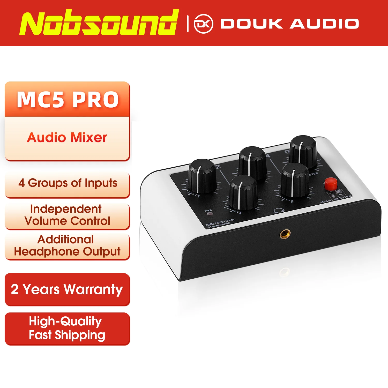 Nobsound Mini Portable Stereo 4 Channel Line Mixer Ultra-low Noise Audio Mixing for Club /Bar /Live Studio Headphone Monitoring
Nobsound Mini Portable Stereo 4 Channel Line Mixer Ultra-low Noise Audio Mixing for Club /Bar /Live Studio Headphone Monitoring
