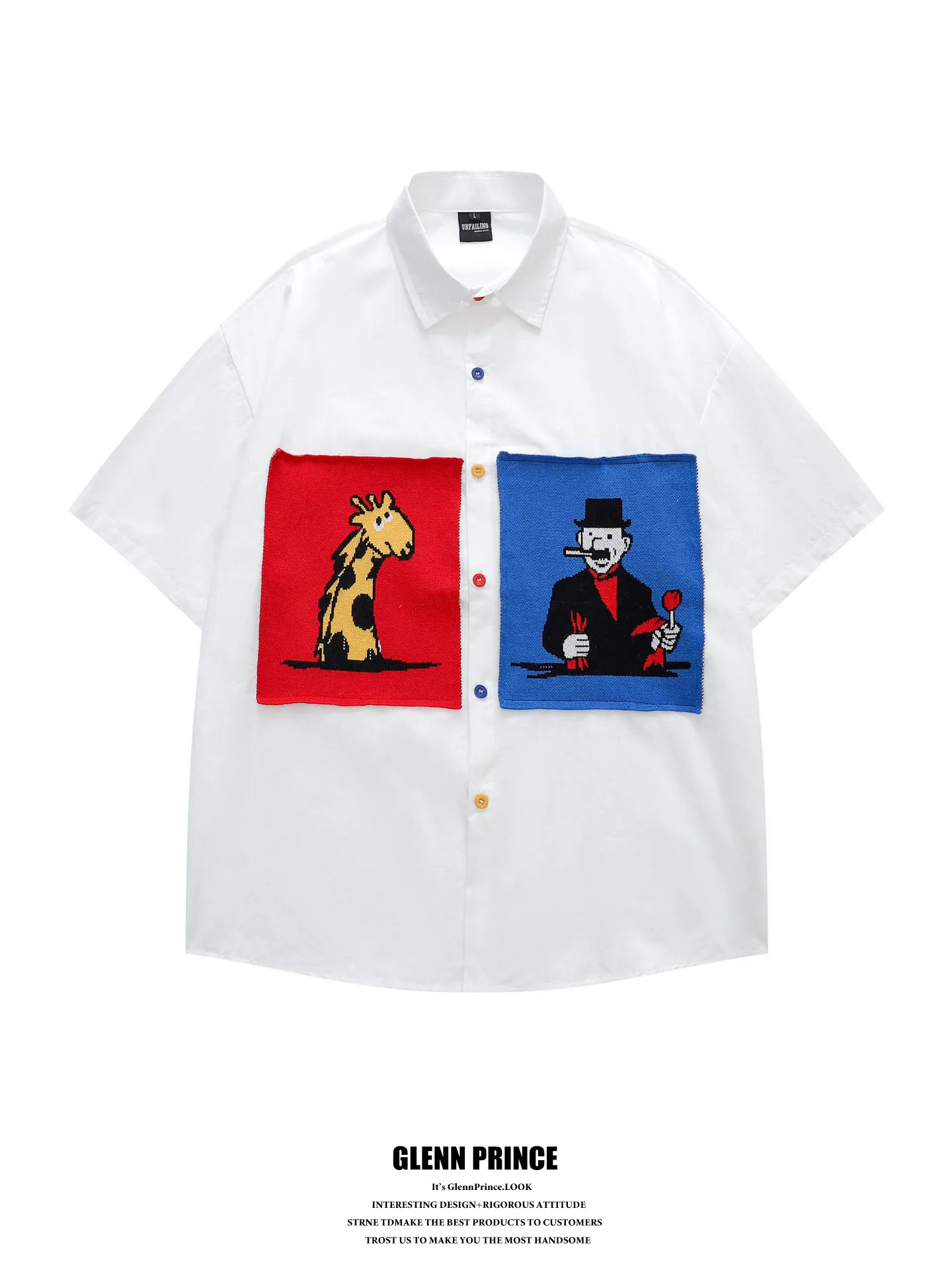 GPstudio Japanese Style Short Sleeve Shirt Men's Summer Design Cartoon Character Patchwork Color Block Breathable Cotton Shirt
GPstudio Japanese Style Short Sleeve Shirt Men's Summer Design Cartoon Character Patchwork Color Block Breathable Cotton Shirt
