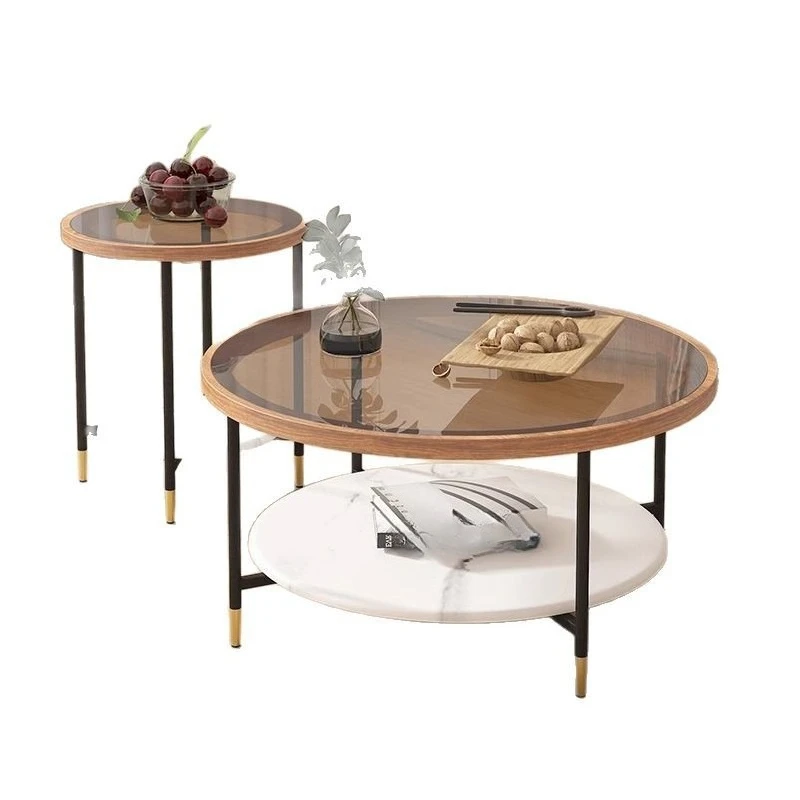 Round double-layer coffee table Nordic light luxury double-layer simple living room modern light luxury bedroom round tea table
Round double-layer coffee table Nordic light luxury double-layer simple living room modern light luxury bedroom round tea table