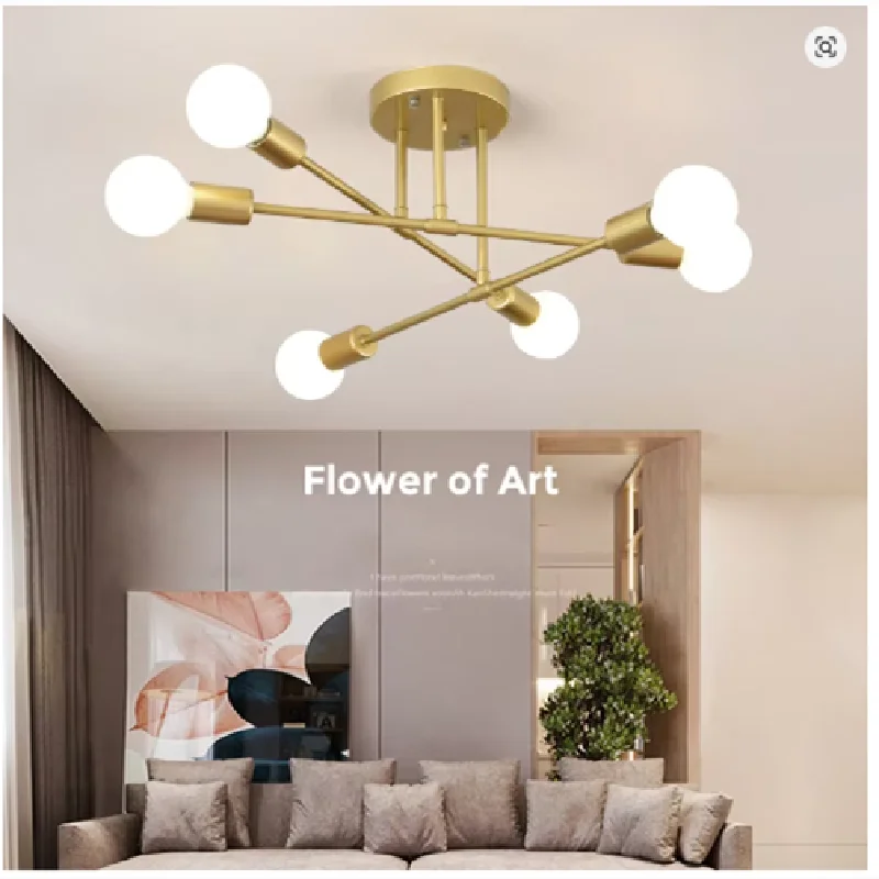 Retro Industrial Ceiling Light 6-Head, Wrought Iron Vintage Chandelier, Modern LED Lamp for Living Room Home Decor Lighting
Retro Industrial Ceiling Light 6-Head, Wrought Iron Vintage Chandelier, Modern LED Lamp for Living Room Home Decor Lighting