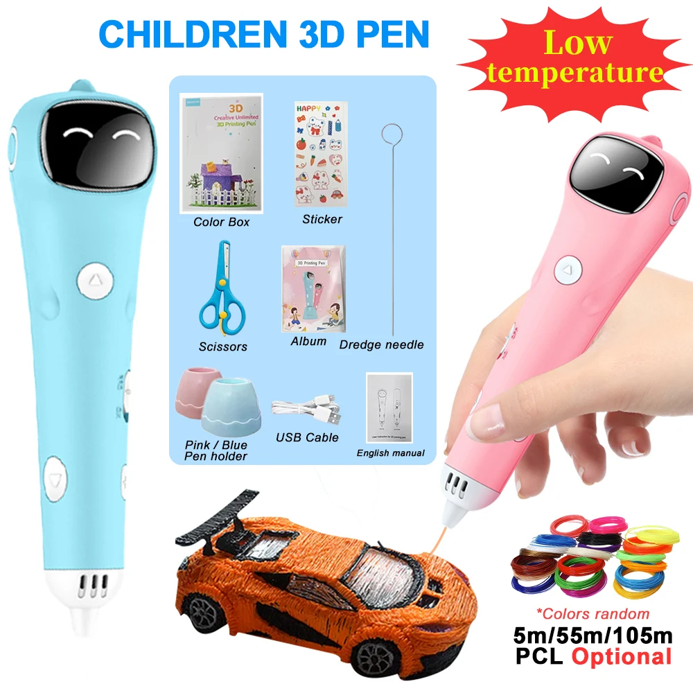 New Children 3D Printing Pen 3D Pen PCL Filament Low Temperature Anti-Scald DIY Drawing Toys Girls Boys Christmas Birthday Gift
New Children 3D Printing Pen 3D Pen PCL Filament Low Temperature Anti-Scald DIY Drawing Toys Girls Boys Christmas Birthday Gift