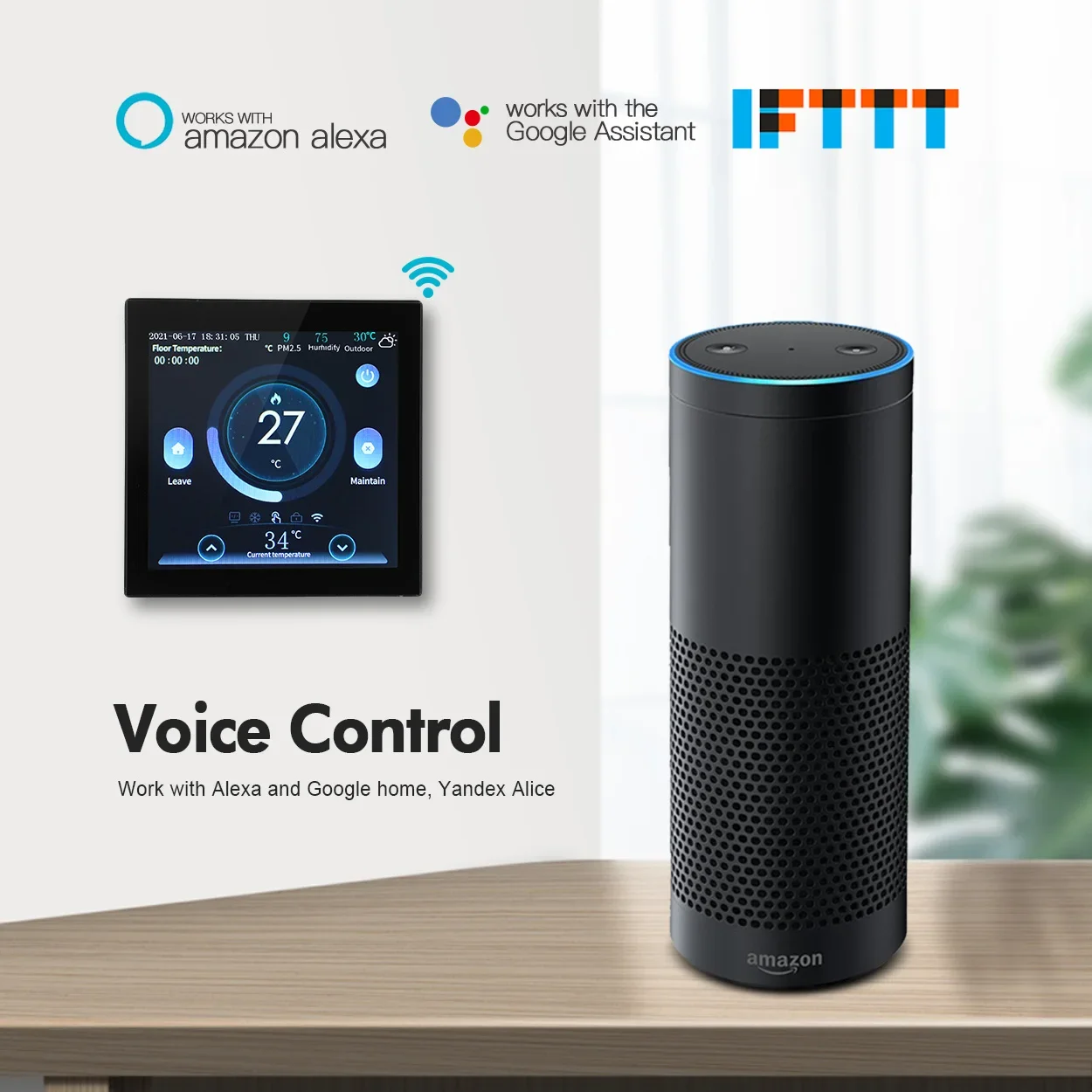 Tuya WiFi Smart Thermostat LCD Display Touch Screen for Electric Floor Heating Water/Gas Boiler Temperature Remote Controller
Tuya WiFi Smart Thermostat LCD Display Touch Screen for Electric Floor Heating Water/Gas Boiler Temperature Remote Controller