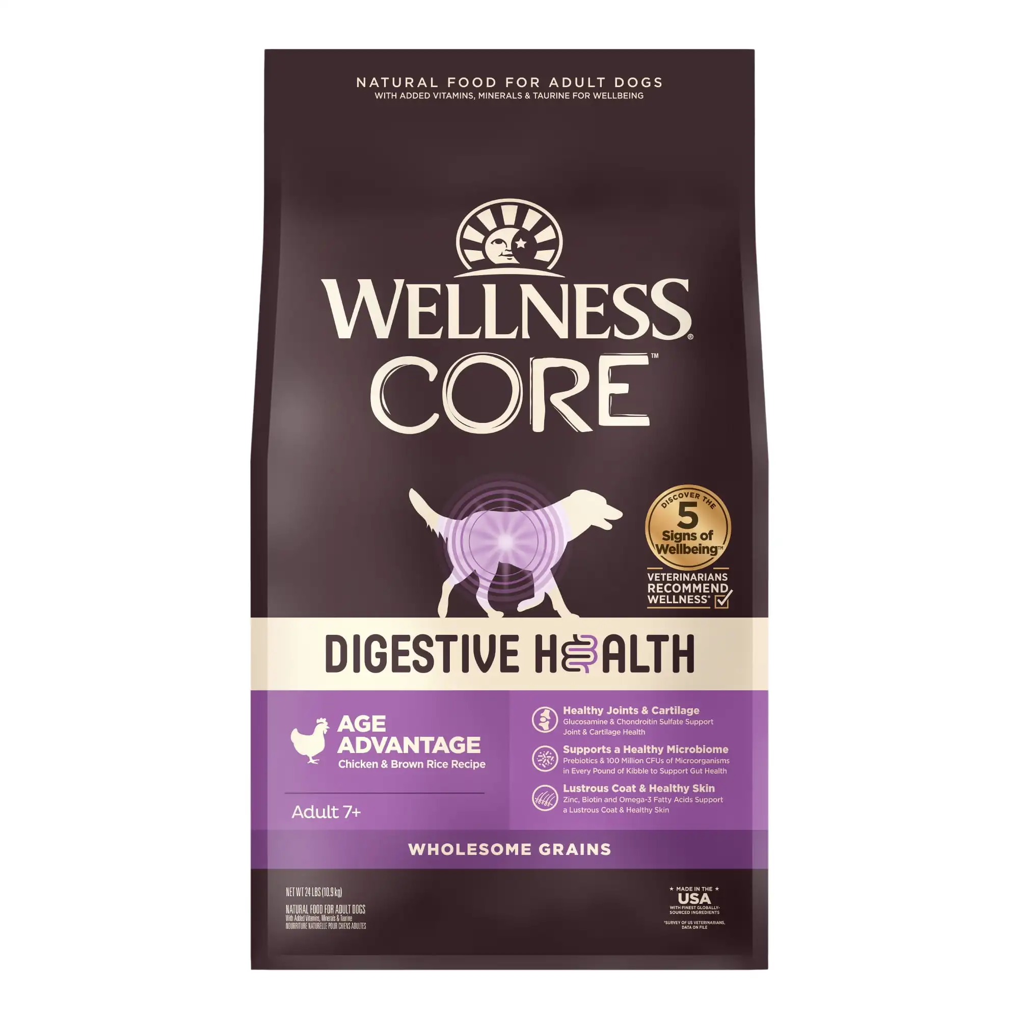 Wellness Core Digestive Health Grained Senior Dry Dog Food, Age Advantage Recipe with Chicken, 24 Pound Bag
Wellness Core Digestive Health Grained Senior Dry Dog Food, Age Advantage Recipe with Chicken, 24 Pound Bag
