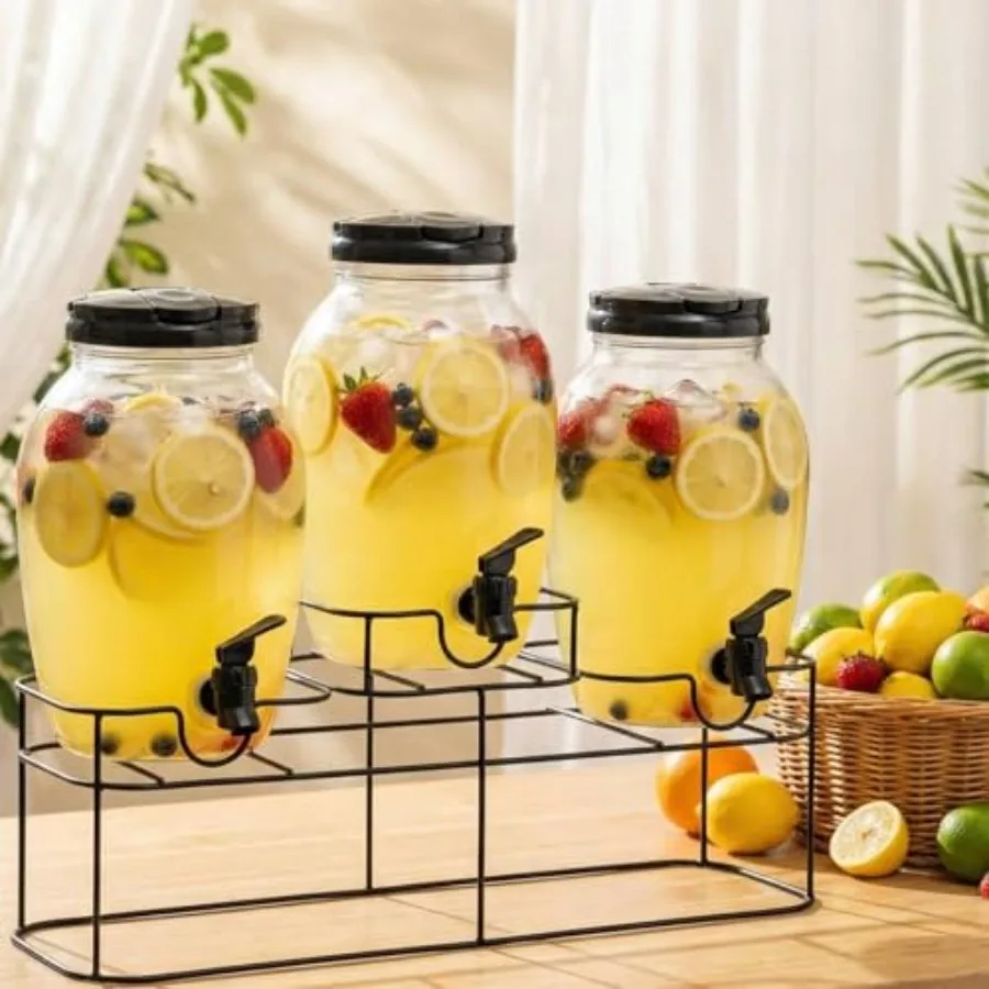 3 Pcs Plastic Drink Dispenser with Spigot and Metal Stand 1.2 Gallon Beverage Dispenser for Parties Juice Dispensers Lemonade J
3 Pcs Plastic Drink Dispenser with Spigot and Metal Stand 1.2 Gallon Beverage Dispenser for Parties Juice Dispensers Lemonade J