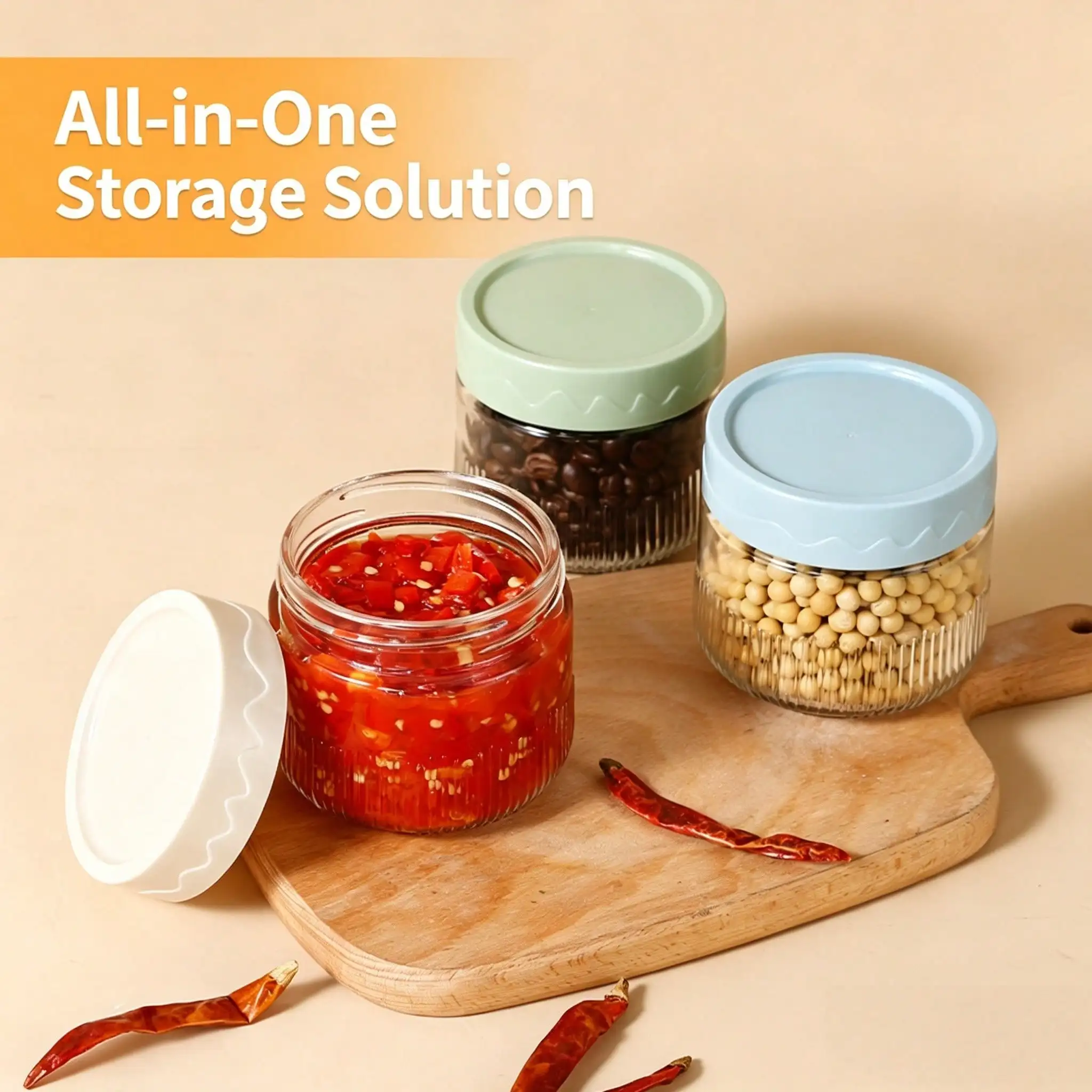 A Glass-Sealed Storage Jar,250ml Stackable Glass Jars With Lids, Airtight Leak-Proof Food Storage Containers, Kitchen Organizer For Spices, Nuts, Cereals & Dry Goods,Grains & Kitchen Organization
A Glass-Sealed Storage Jar,250ml Stackable Glass Jars With Lids, Airtight Leak-Proof Food Storage Containers, Kitchen Organizer For Spices, Nuts, Cereals & Dry Goods,Grains & Kitchen Organization