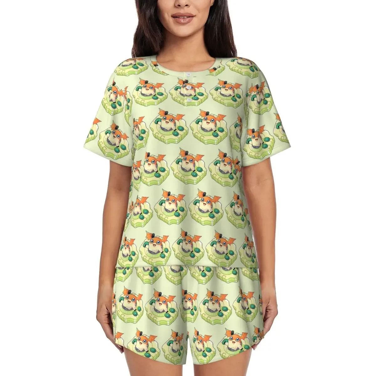 Patamon Digivice Digimon Round Neck Short Sleeve Nightgowns for Sleeping Sleepshirts Women Loose Pajama Set Short Pants
Patamon Digivice Digimon Round Neck Short Sleeve Nightgowns for Sleeping Sleepshirts Women Loose Pajama Set Short Pants
