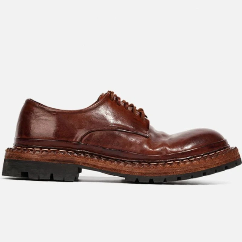 England Horse Leather Derby Shoes for Men's High-end Horse Skin Hand-sewn Goodyear Wear-resistant Horsehide Business Casual Shoe
England Horse Leather Derby Shoes for Men's High-end Horse Skin Hand-sewn Goodyear Wear-resistant Horsehide Business Casual Shoe