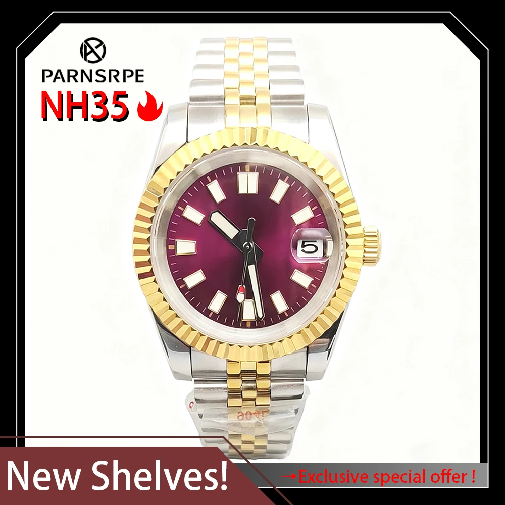 36/39mm Two Tone Gold Jubilee Style Watch, NH35 Automatic Movement, Sapphire Crystal Luminous Dial, High Quality Stainless Steel
36/39mm Two Tone Gold Jubilee Style Watch, NH35 Automatic Movement, Sapphire Crystal Luminous Dial, High Quality Stainless Steel
