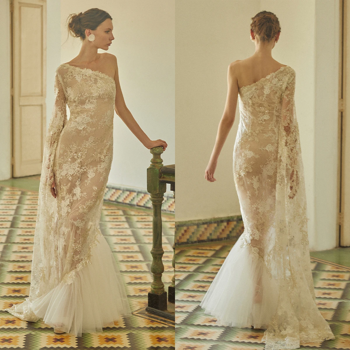 Luxucious Mermaid Wedding Dresses One Shoulder Lace 3D Floral Applique Beading Bridal Gowns Custom Made Vestido de novia
Luxucious Mermaid Wedding Dresses One Shoulder Lace 3D Floral Applique Beading Bridal Gowns Custom Made Vestido de novia