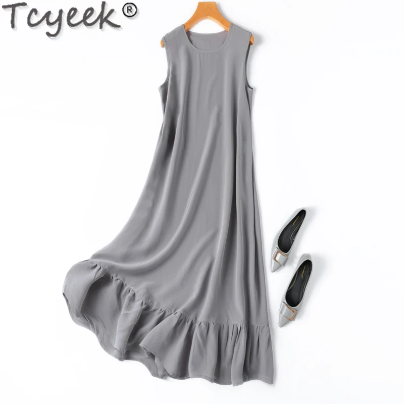 Платья Tcyeek 100% из шелка тутового шелкопряда, женская одежда, модное Платье без рукавов, элегантные женские платья, женская одежда
Платья Tcyeek 100% из шелка тутового шелкопряда, женская одежда, модное Платье без рукавов, элегантные женские платья, женская одежда