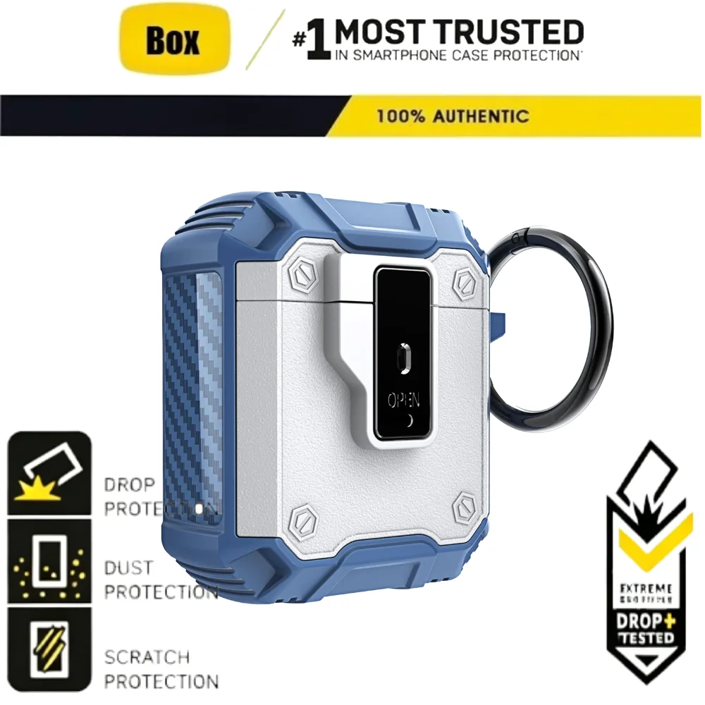 Military-grade Shockproof OTT-BOX Earphone Case For Apple AirPods Pro 4 3 2 Side Carbon Fiber Texture Commute Protect Hard Cover
Military-grade Shockproof OTT-BOX Earphone Case For Apple AirPods Pro 4 3 2 Side Carbon Fiber Texture Commute Protect Hard Cover