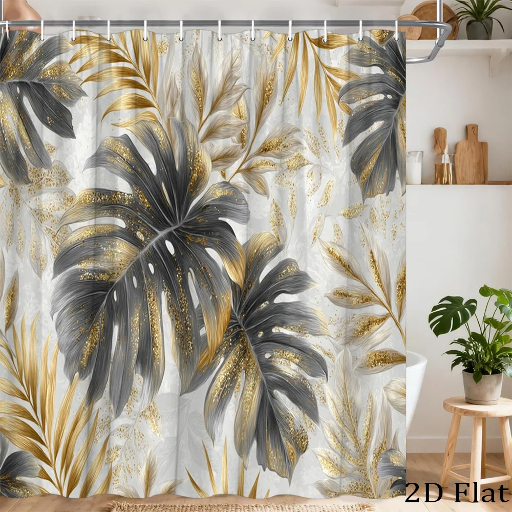 Luxury Gold Tropical Botanical Shower Curtain Waterproof Bathroom Decor Large Leaf Print 180x180cm Boho Style Accent
Luxury Gold Tropical Botanical Shower Curtain Waterproof Bathroom Decor Large Leaf Print 180x180cm Boho Style Accent