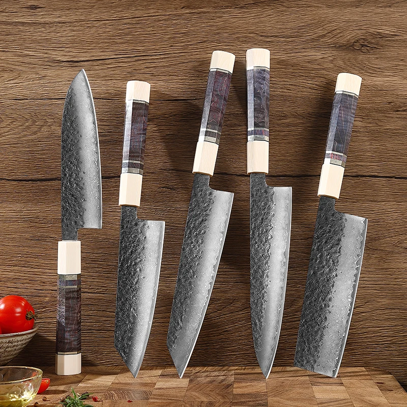 TJ POP 5 Pcs Kitchen Knives Set 67 Layer Damascus Steel Forged Nakiri Santoku Kiritsuke Japanese Chef Knife Stablewood Handle
TJ POP 5 Pcs Kitchen Knives Set 67 Layer Damascus Steel Forged Nakiri Santoku Kiritsuke Japanese Chef Knife Stablewood Handle